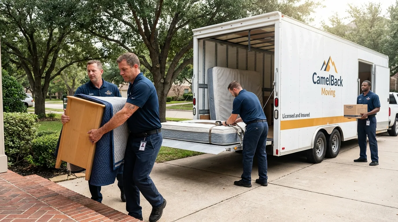 Crew loading residential truck for cross-state move from Hyde Park, PA